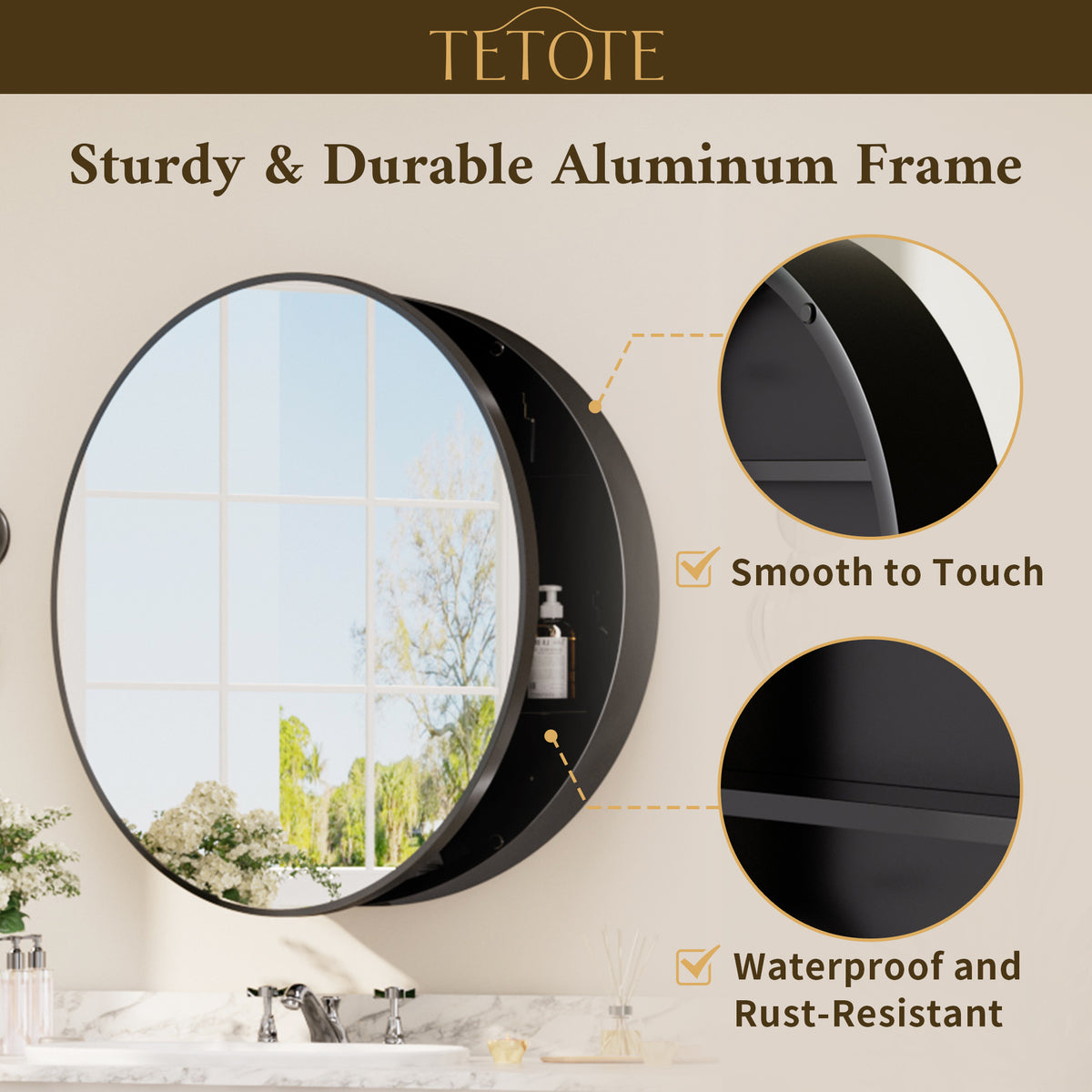 Round Medicine Cabinet Surface Mount
