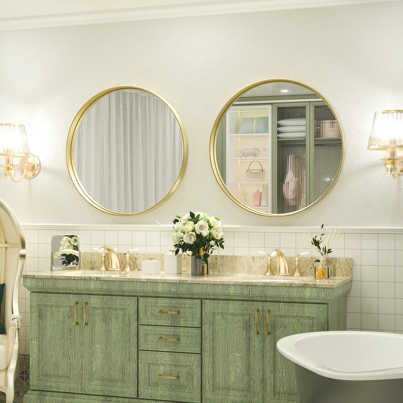 Framed Round Vanity Mirror