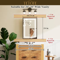 LED Lighted Bathroom Medicine Cabinet with Mirror, Defogger, 3-Color Dimmable Lights & Outlets - Recessed or Surface Mount