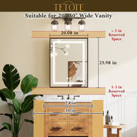 LED Lighted Bathroom Medicine Cabinet with Mirror, Defogger, 3-Color Dimmable Lights & Outlets - Recessed or Surface Mount