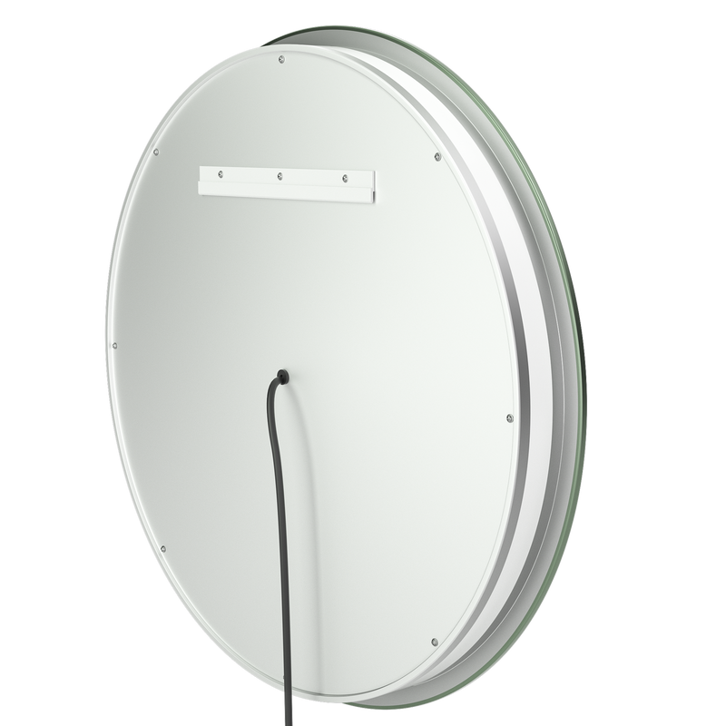 TETOTE Round 3-Color Frontlit & Backlit LED Bathroom Mirror