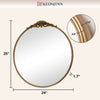 TETOTE Round Relief Decorative Mirror for Bathroom