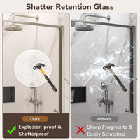 Tetote Semi-Frameless Pivot Shower Door – Telescopic Rail, SGCC Tempered Glass, Nano-Coating