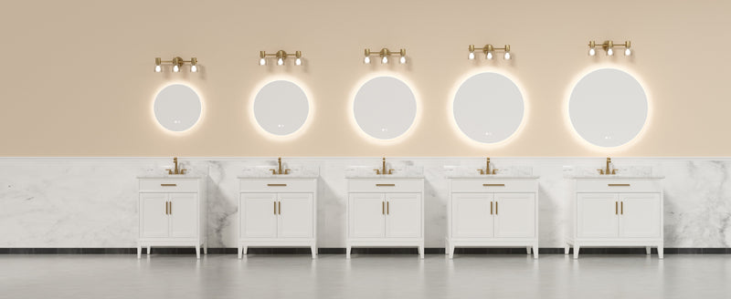 TETOTE Round 3-Color Backlit LED Bathroom Mirror