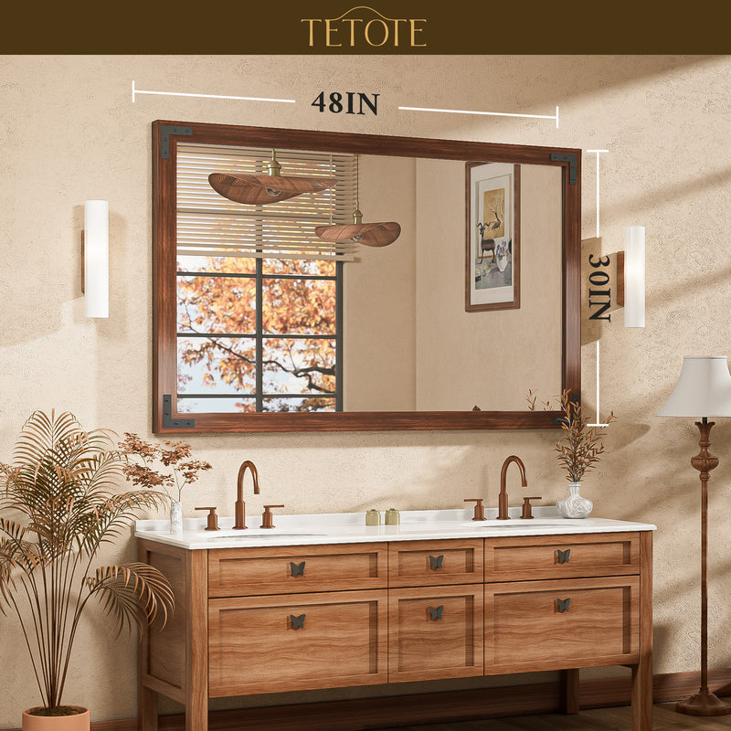 TETOTE Wood Framed Mirror