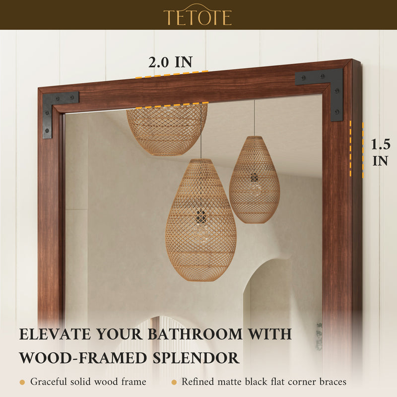 TETOTE Wood Framed Mirror