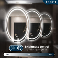 TETOTE Oval Frontlit LED Bathroom Mirror