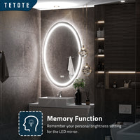 TETOTE Oval Frontlit LED Bathroom Mirror