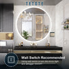 TETOTE Round 3-Color Backlit LED Bathroom Mirror