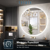 TETOTE Round 3-Color Backlit LED Bathroom Mirror