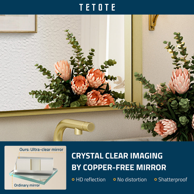 TETOTE Square Square Corner Bathroom Mirror