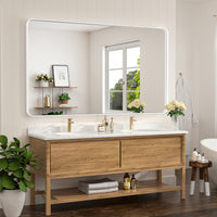 TETOTE Square Rounded Corners Bathroom Mirror Model 2