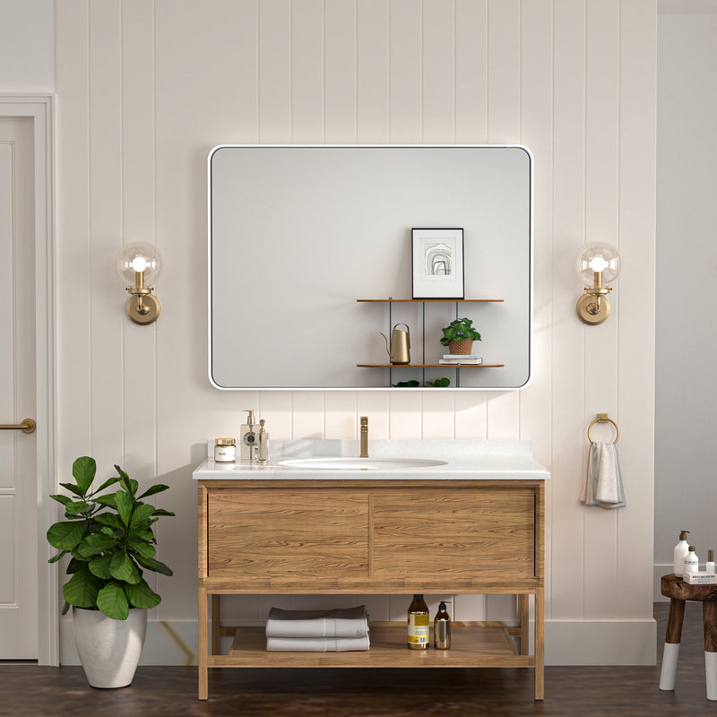 TETOTE Square Rounded Corners Bathroom Mirror Model 2