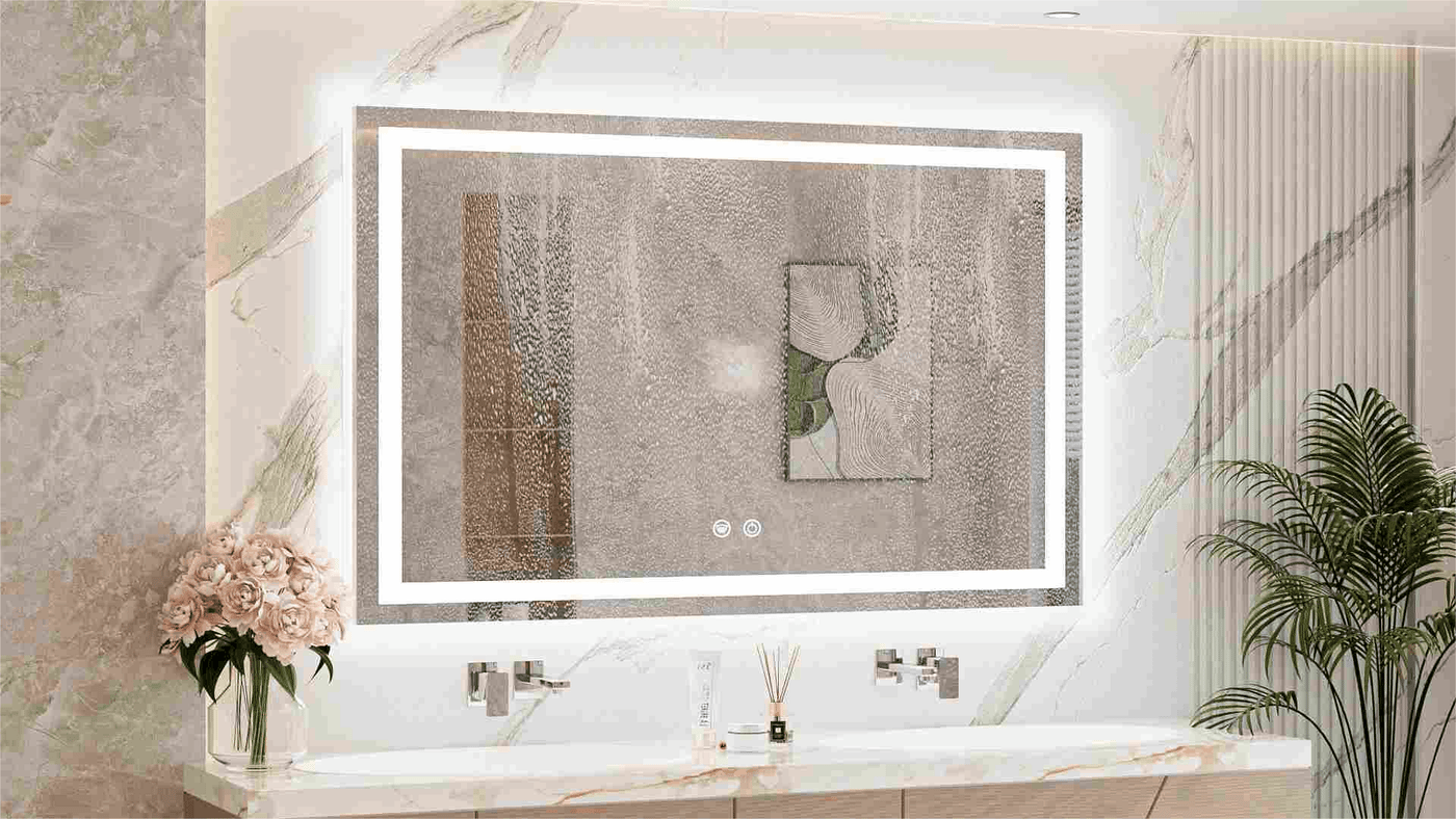 LED bathroom mirror anti-fog defogging demonstration