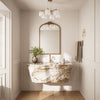 TETOTE Arched Mirror for Vanity Square Corner Bathroom Mirror