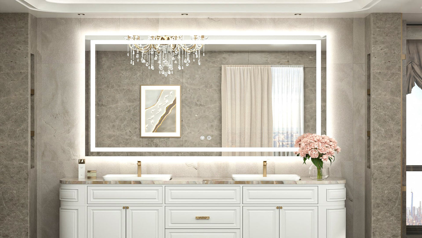 LED Bathroom Mirror Frontlit and Backlit