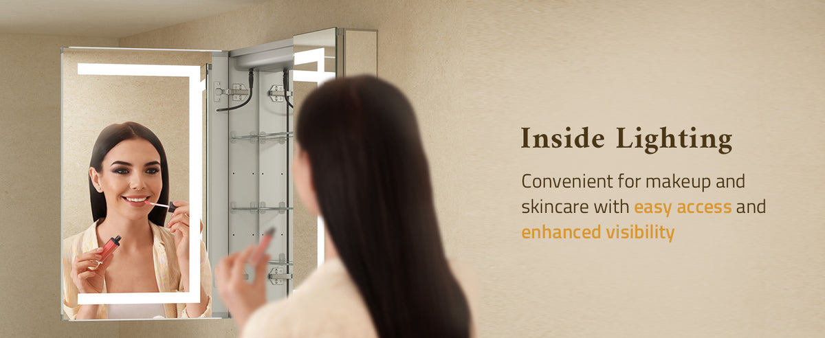 LED medicine cabinet touch control with smart memory
