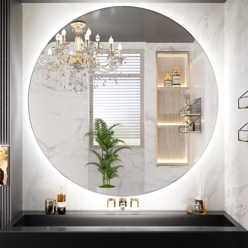 TETOTE Round 3-Color Backlit LED Bathroom Mirror