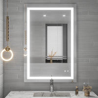 Espejo de baño con luces LED y luz frontal TETOTE 