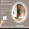 TETOTE 24 x 32 Inch Oval LED Bathroom Mirror Frontlit&Backlit,AntiFog Dimmable,Vanity Mirror with Lights Wall Mounted Lighted Modern Mirror