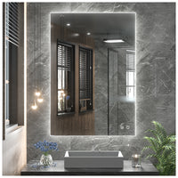 TETOTE 40 x 24 LED Backlit Vanity Mirror Bathroom,3Color White/Warm/Natural,Anti-Fog Lighted Mirror,Dimmable,Wall Mounted