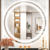 Round Bathroom LED Vanity Mirror, Anti-Fog Dimmable Lights IP54 Waterproof Circle Makeup Wall Mounted Mirror