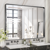 TETOTE Black Framed Mirrors for Bathroom, Modern Decorative Wall Mounted Rectangle Matte Framed Vanity Mirror (Horizontal/Vertical)