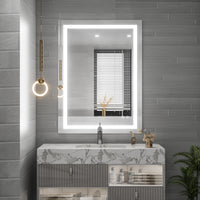 Espejo de baño con luces LED y luz frontal TETOTE 